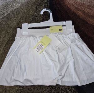 White Athletic Skort - Girls